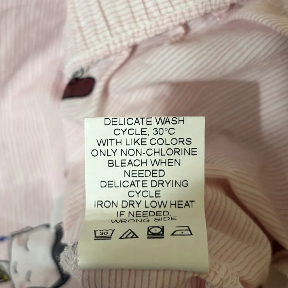 The Cats Pajamas Set L Pink Buddha Print 100% Cotton Button Top Pants